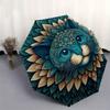 Floral Mandala Cat Wall Art Decor Umbrella, Portable 3-Fold Compact Umbrella for Men & Women R153