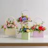 Waterproof Coated Arrangement Handbag Valentine's Day Flower Gift Packaging Boxes Rose Basket 10pcs Handheld Flower Paper Box