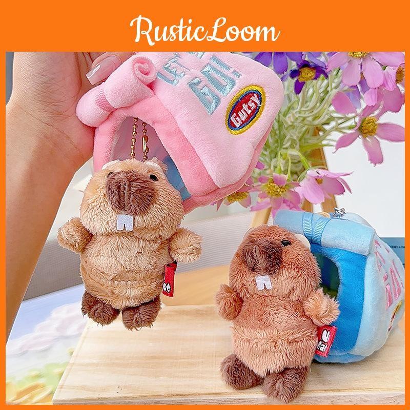 Marmot Plush Keychain Toy Stuffed Doll Backpack Pendant Decoration Gift Kids