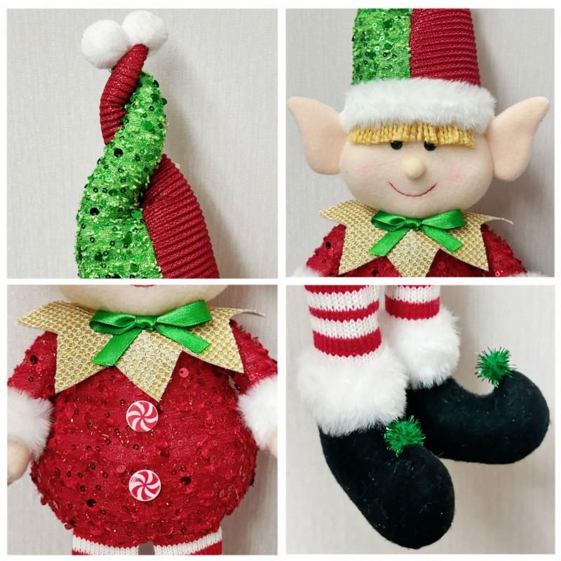 LED Lighted Sitting Elf Figurine Christmas Decor Home Party Ornament Modern Minimalist Style