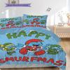 Smurf Village Adventure Threepiece Set 1 Duvet Cover 2 Pillowcase Without Core Christmas Birthday Gift Soft And Comfortable Bedding Set