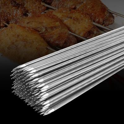 50 stuks Roestvrijstalen Barbecue BBQ Spiesjes Naald Kebab Kabob Stokjes Voor Buiten Kamperen Picknick Gereedschap