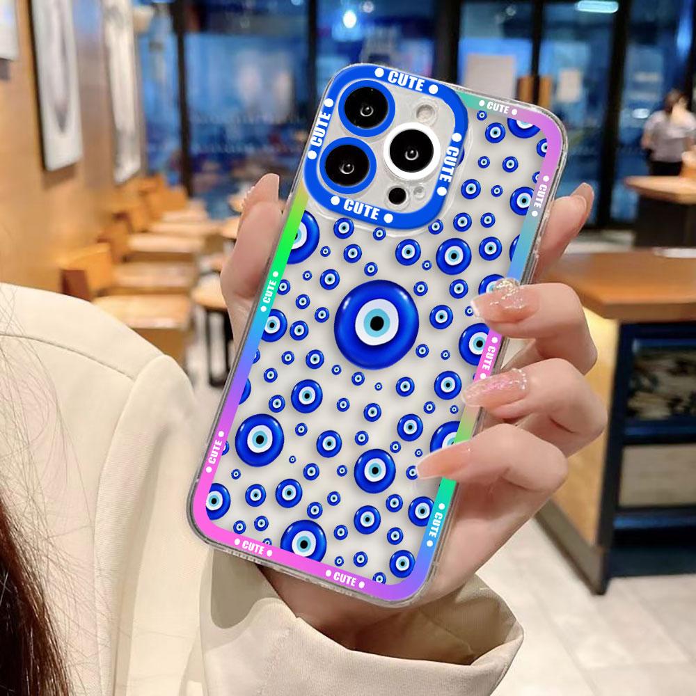 Lucky Eye Blue Evil Eye Phone Case For IPhone 17 16e 16 15 14 13 12 11 Air Pro Max X XR XSMax 7 8 Plus Clear Soft Back Cover