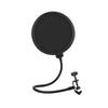 Adjustable Gooseneck Microphone Pop Filter for Streaming & Recording - Universal Clip-on, Small/Large