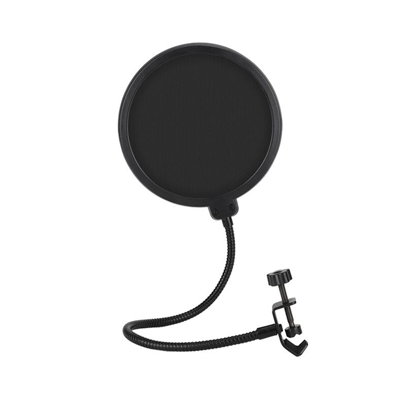 Adjustable Gooseneck Microphone Pop Filter for Streaming & Recording - Universal Clip-on, Small/Large