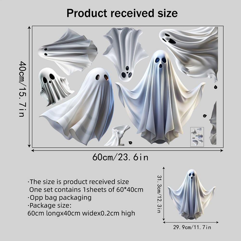Ghost Window Clings White Ghost Decor Window Clings Decals Holiday Party Atmosphere Decoration for Home Wall Shop Window
