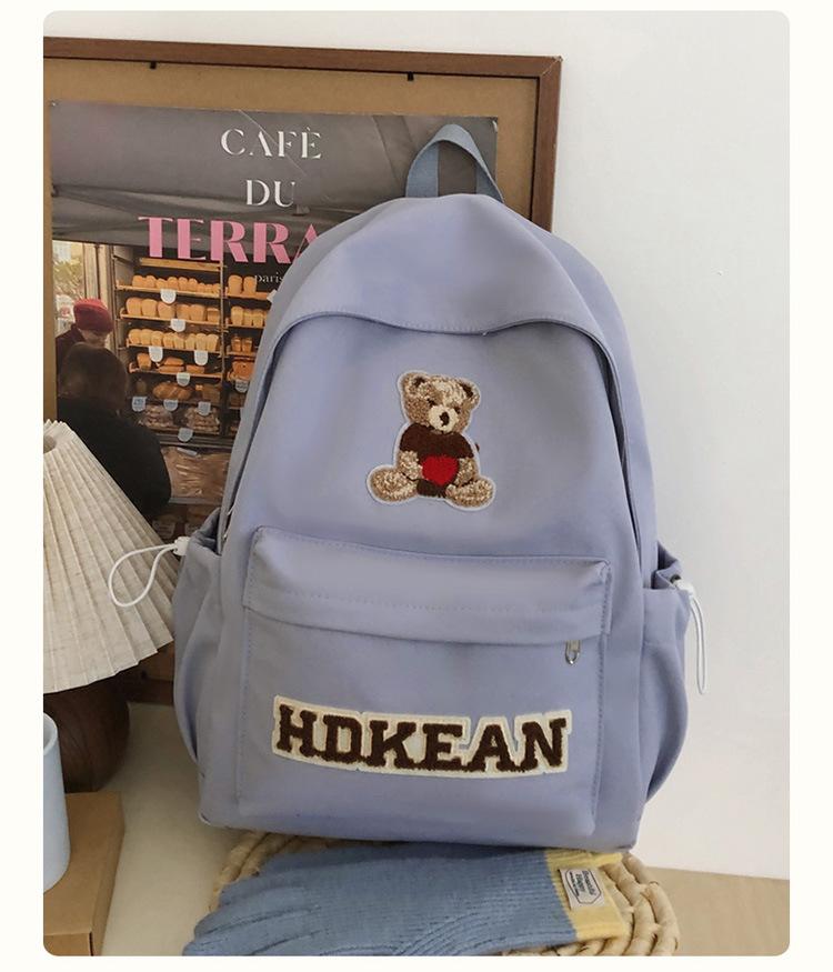 School Bag Korean Version Travel Bear Backpack American New Casual Large-capacity Versatile Backpack Cute Fashion Student School Bag
