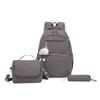 Womens Nylon Backpack Set with Crossbody Bag and Pencil Case Casual Travel Daypack