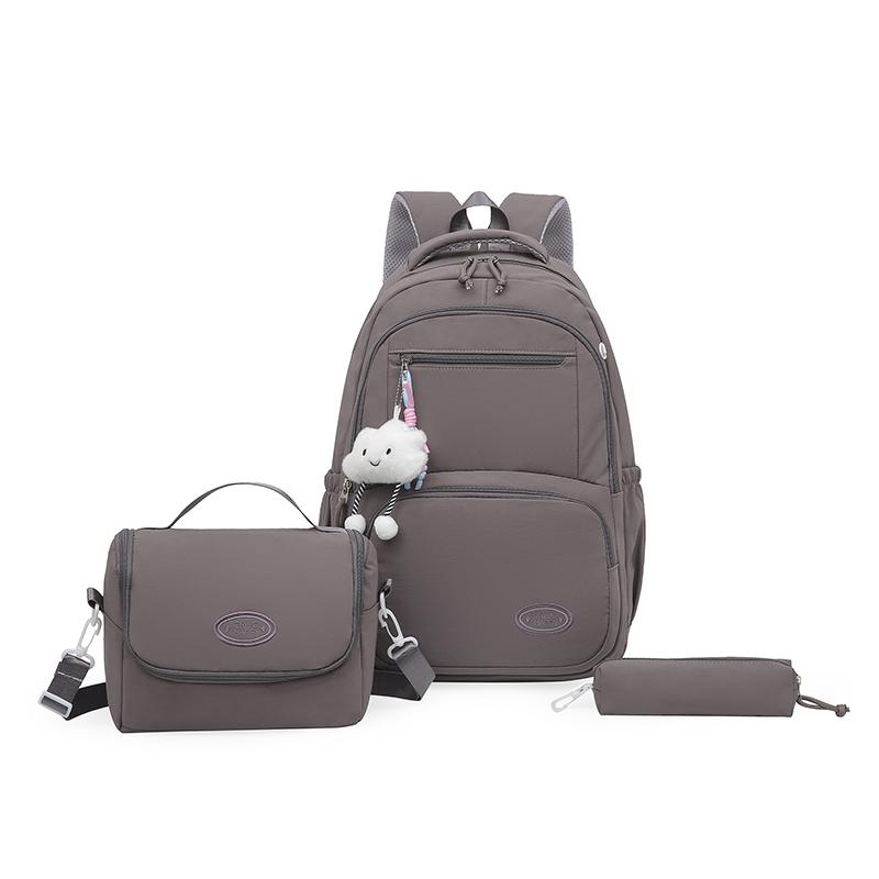 Womens Nylon Backpack Set with Crossbody Bag and Pencil Case Casual Travel Daypack