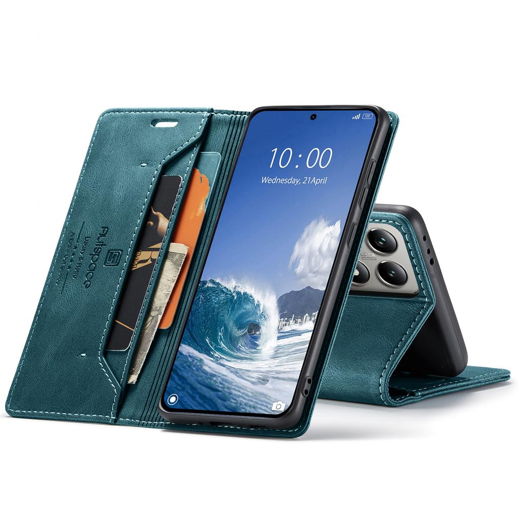 Premium Vintage Leather Wallet Case for Xiaomi 10T/11/12/13/14 Series - Flip Cover with Card Slots, Shockproof Retro Style (4 Colors)