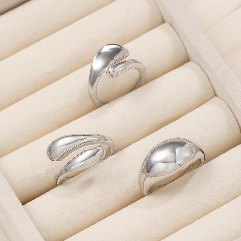 4 Pcs Punk Irregular Rings Set for Women Retro Exaggerated Geometric Gold Color Open Ring Fashion Personality Jewelry Gifts 2025