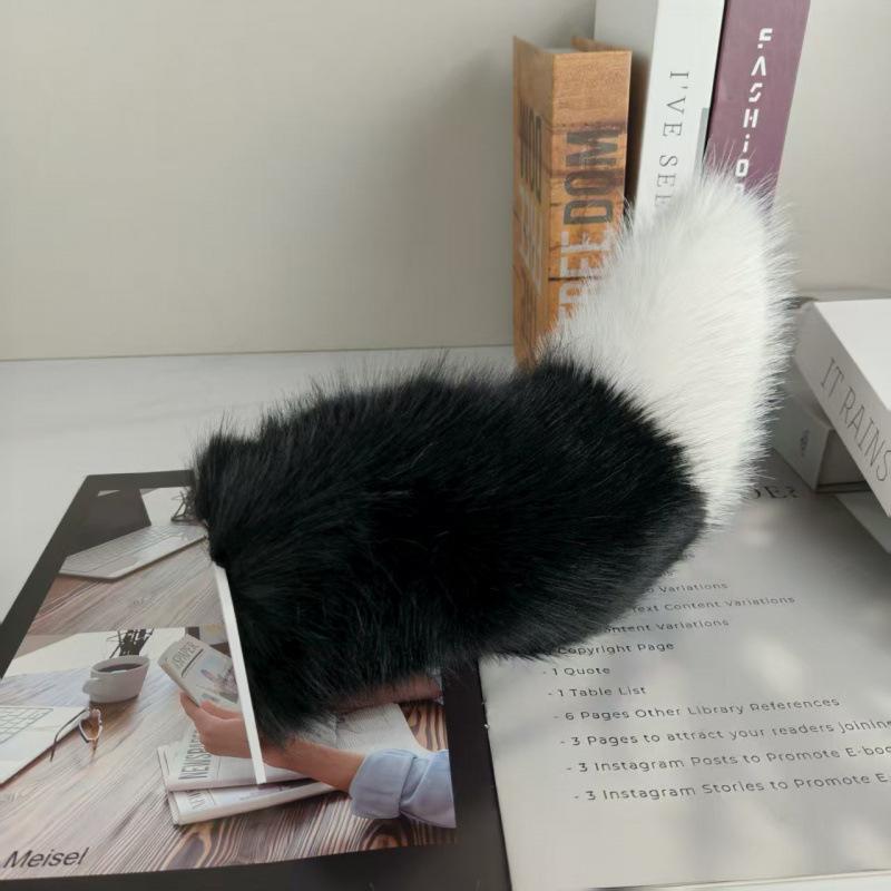 Cute Electric Wagging Plush Tail For Car Remote Control Moving Fox Tail Decoration Universal For Scooter Motorcycle Home Decor
