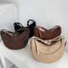 Women's Bag Niche New Autumn and Winter Frosted Crescent Bag Armpit Bag Women's Shoulder Bag Saddle Bag