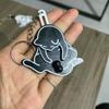 Creative Pull Play Egg Cat Keychain Pendant Cute and Funny Rotatable Acrylic Bag Pendant for Women Keyring Purse Car Accessories