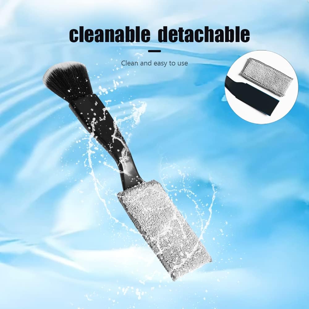 Double Head Brush for Car Clean 2PCS,Car Brushes for Detailing Interior,Car Detailing Brushes Exterior,Soft Car Detailing Brush(Double