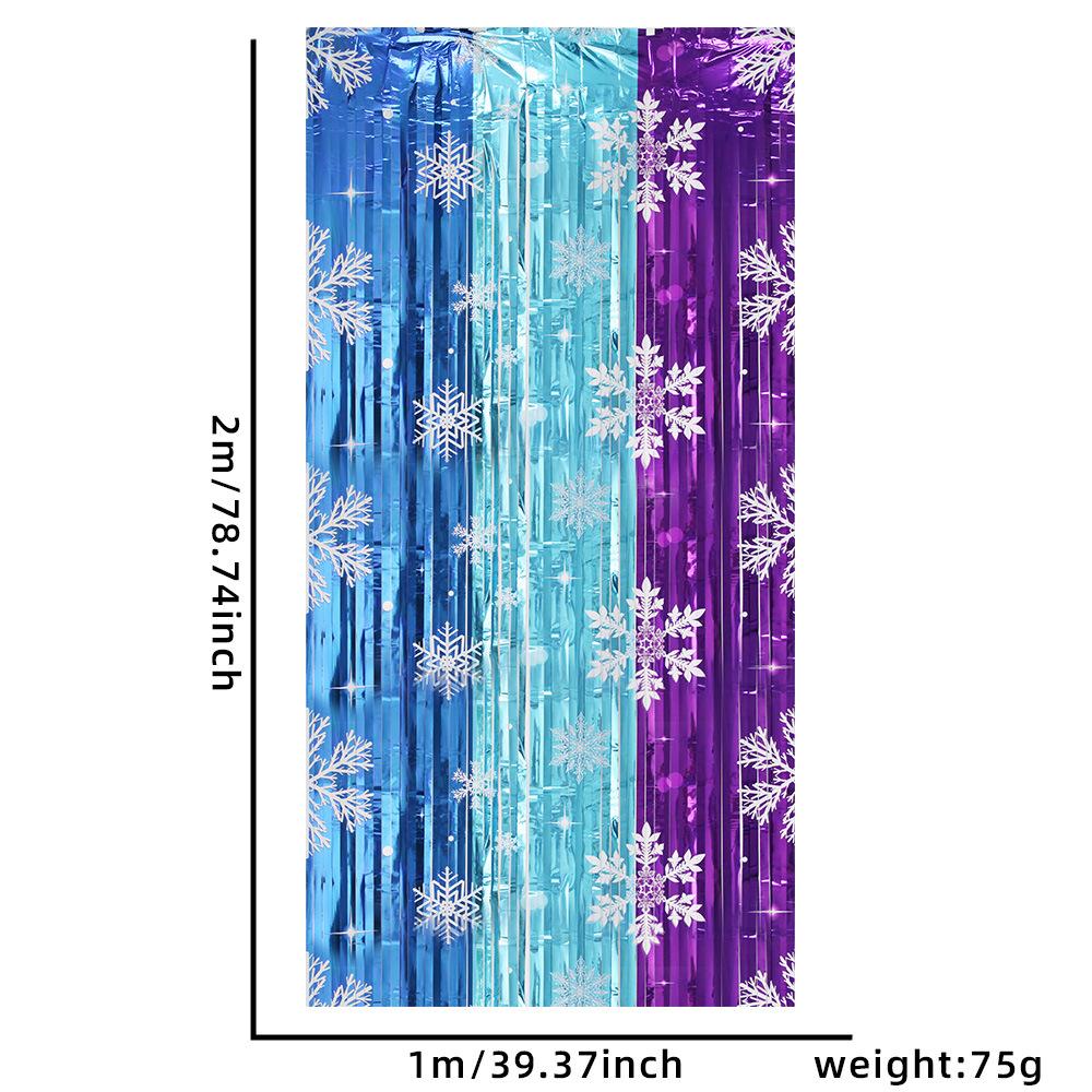 Snowflake Pattern Rain Curtain 1x2m for Party Background Wall Hanging Decoration Suitable for Birthdays and Holiday Events