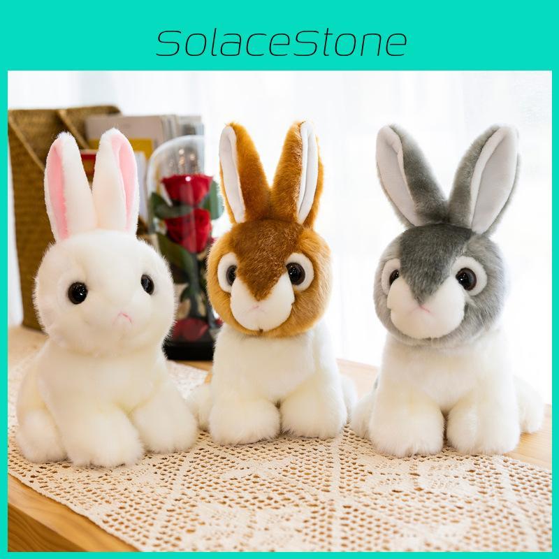 Adorable Long-eared Bunny Plush Toy Cute White Rabbit Stuffed Animal For Kids