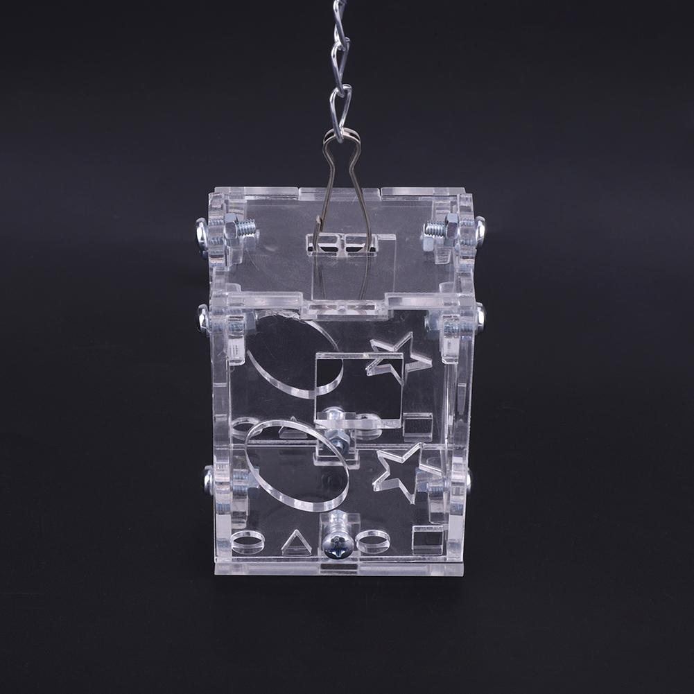 Acrylic  Feeder, Transparent High Temperature Proof Puzzle Food Basket with Different Shapes Lattices for Birds  Hamster