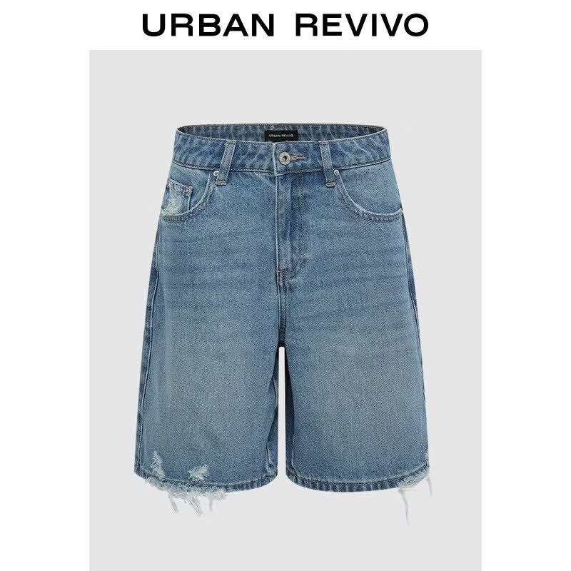 UR Women s Ripped Frayed Denim Shorts 26 синий