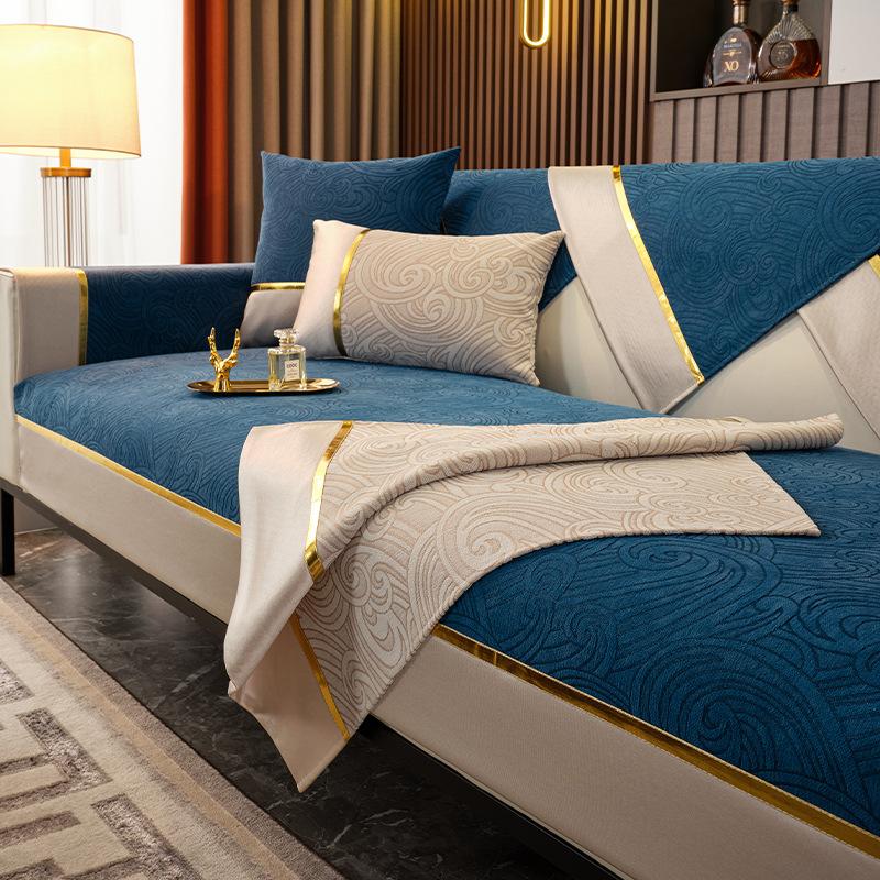Sofa Cushion Four Seasons Universal Light Luxury and Simplicity Modern Non-Slip Sofa Cover Towel Cover Towel Chenille Thickened Universal