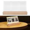 Clear Acrylic LED Light Photo Frame Wooden Base Tabletop Photo Display Rack Photo Holder  Table Top