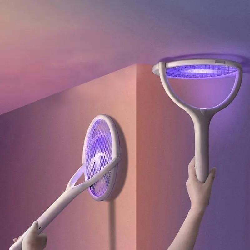 

5 в 1, ракетка для быстрой зарядки, Kill Fly Bug, безопасная изолированная лампа на батарейках, регулируемая электрическая мухобойка из АБС-пластика