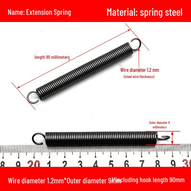 1.2mm Wire Extension Spring with Hook - Soft Tensile Force Spring Accessory
