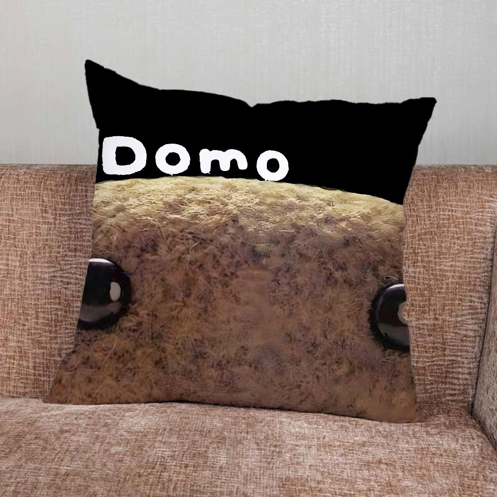 Cartoon Cute Domo-Kun Pillow Case For Home Bedroom Car Office Decoration Living Room Sofa Cushion Cover Suitable