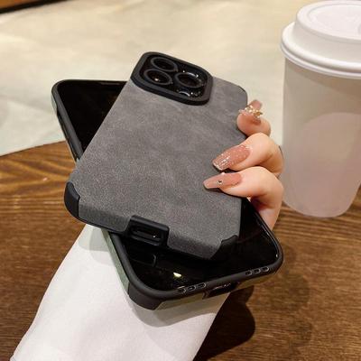 Lüks Mat Yumuşak Deri Telefon Kılıfı iPhone 15 14 Artı 13 12 11 Pro Max 7 8 Artı SE 2 Lens Koruma Darbeye Dayanıklı Silikon Kapak