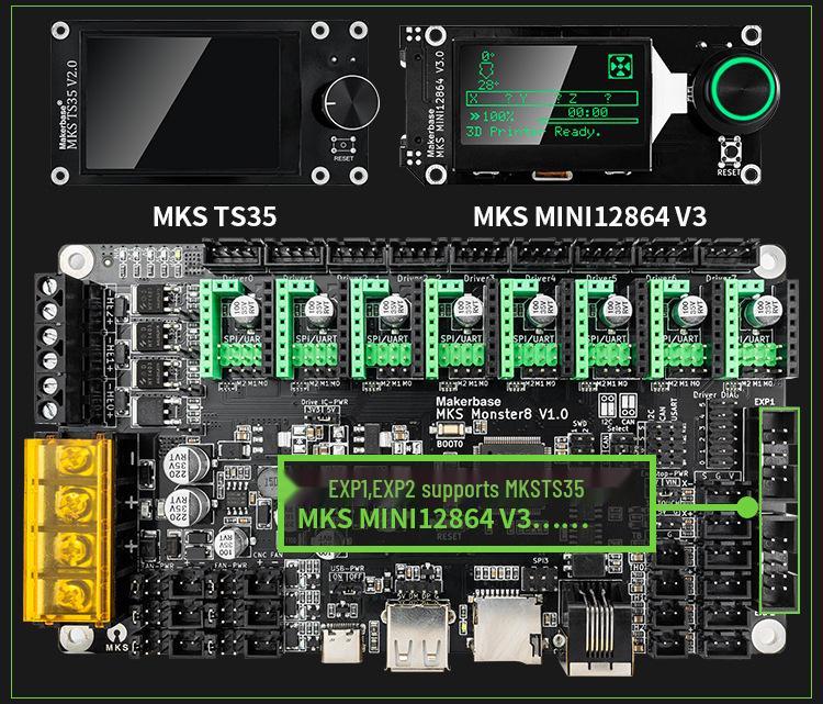 MKS Monster8 V1.0 8-Axis 3D Printer Main Control Board