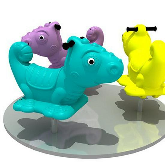 Cartoon Animal Carousel Chair for Kids - Outdoor Amusement Ride