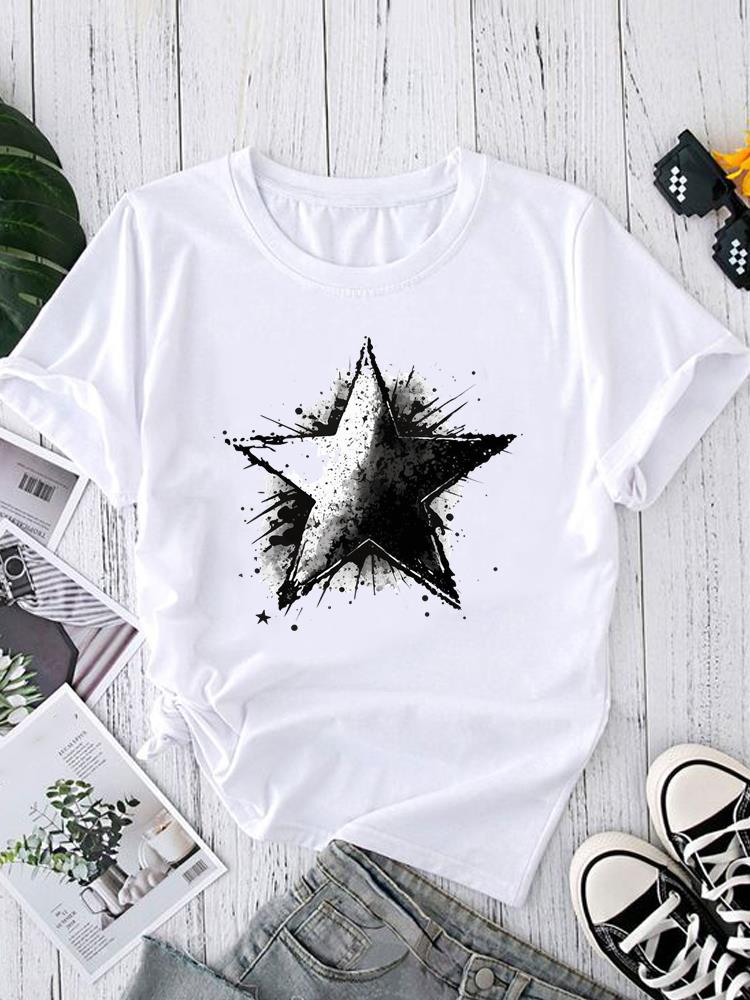 (Asian Size) leopard letter O-neck Women's Top T shirt Printed Short Sleeve T-shirts Fashion Female Casual Clothing Graphic Tee