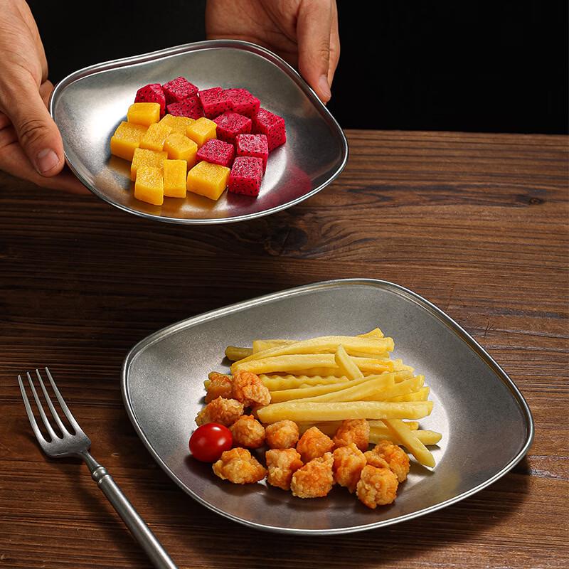 ZISIZ Retro Stainless Steel Square Plate