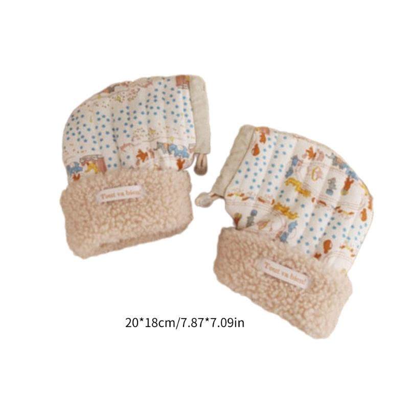 Windproof Infant Stroller Hand Muffs Outdoor Sports Mittens Cartoon Printed Hands Warmer Scooter Accessory for Winter