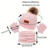 3pcs/set Infant Accessories Solid Color Baby Hat Scarf Gloves Set Cute Pompom Comfortable Knitted Hats Warmer Hat Set Outdoor