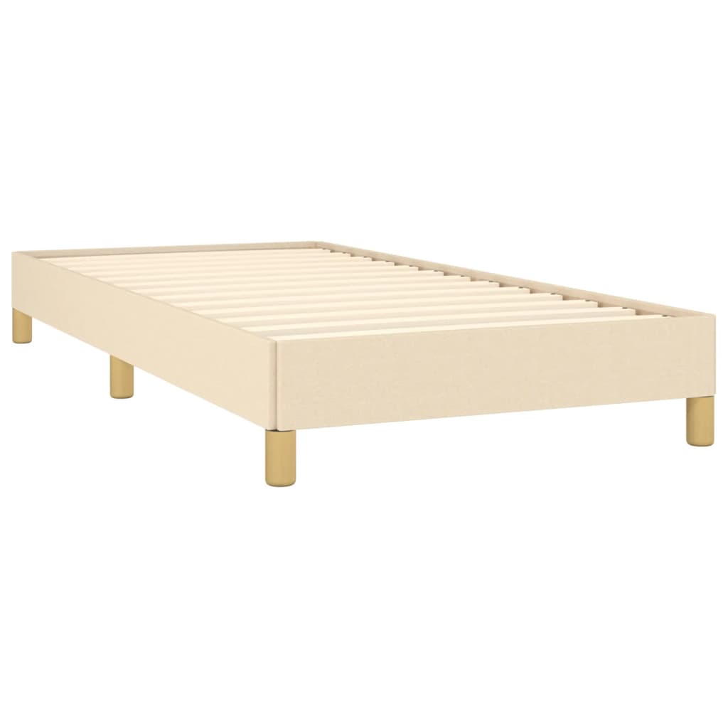 Bed Frame without Mattress Cream 100x200 cm Fabric