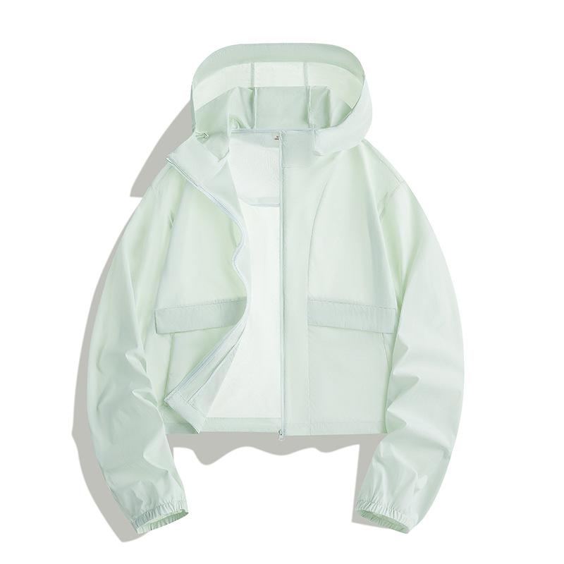 Female Lightweight Breathable Ice Silk Women Summer UV Protection Jacket Sporty Coat Anti-Uv Long Sleeve Zipper Coat