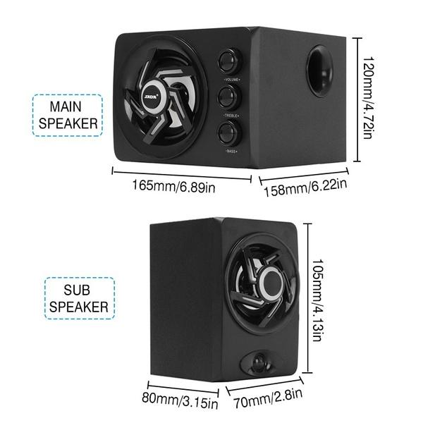 SADA Multimedya 2.1 Masaüstü Bilgisayar Hoparlörü LED Işık Ağır Bas Subwoofer Ev Bluetooth Hoparlör PC Dizüstü Bilgisayar Cep Telefonu için USB Güç Kaynağı