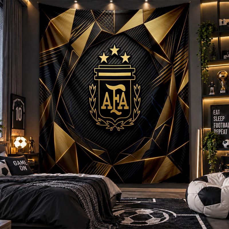 Wall Hanging Tapestry Argentina Football Print Cloth for Living Room Bedroom Home Decor