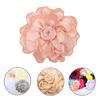 Fabric Flower Satin Rose with Flat Back Handcrafted Blooms Hat Clothes Hair Tie Accessories for DIY Craft Corsage Hairpin Brooch Headband