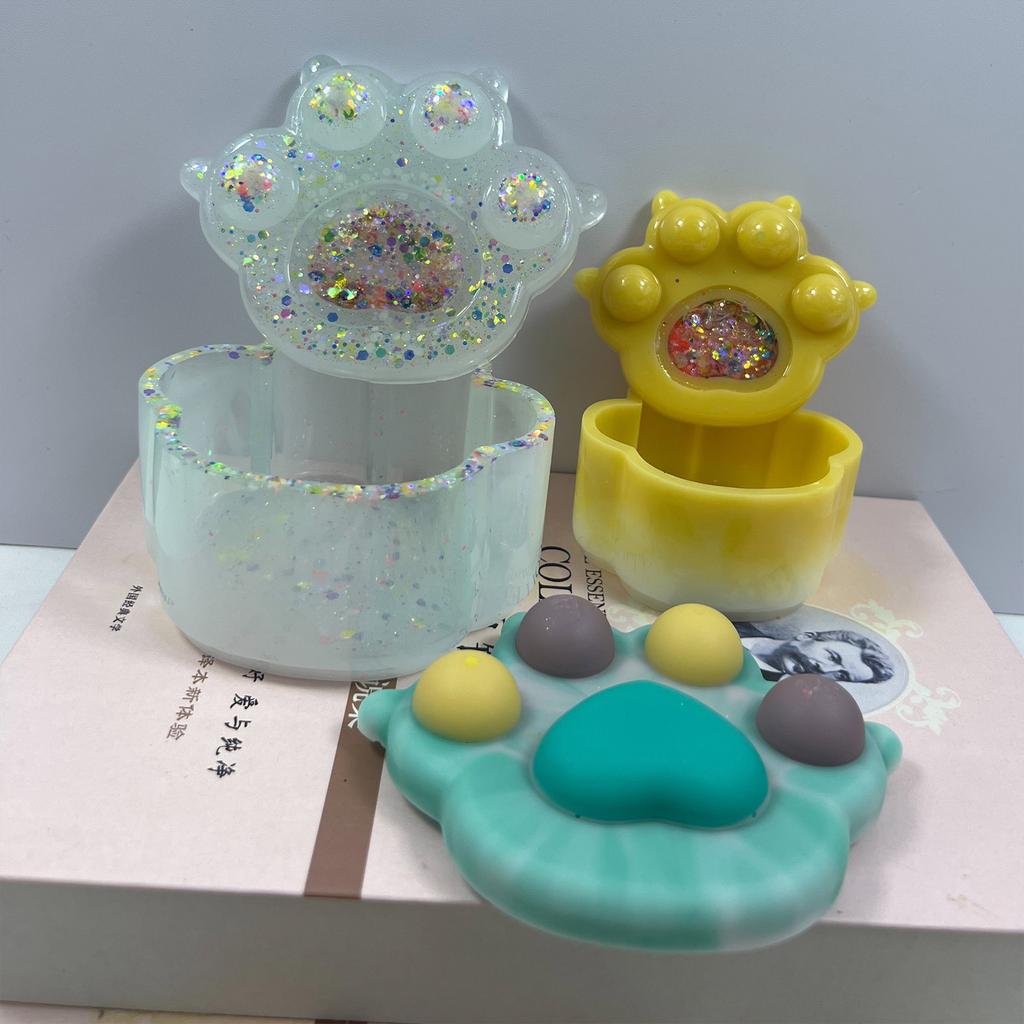 Non-stick Tigers Paw Container Mold Epoxy Resin Silicone Mold DIY Crafts Ornament Tool for DIY Storage Box Candlestick
