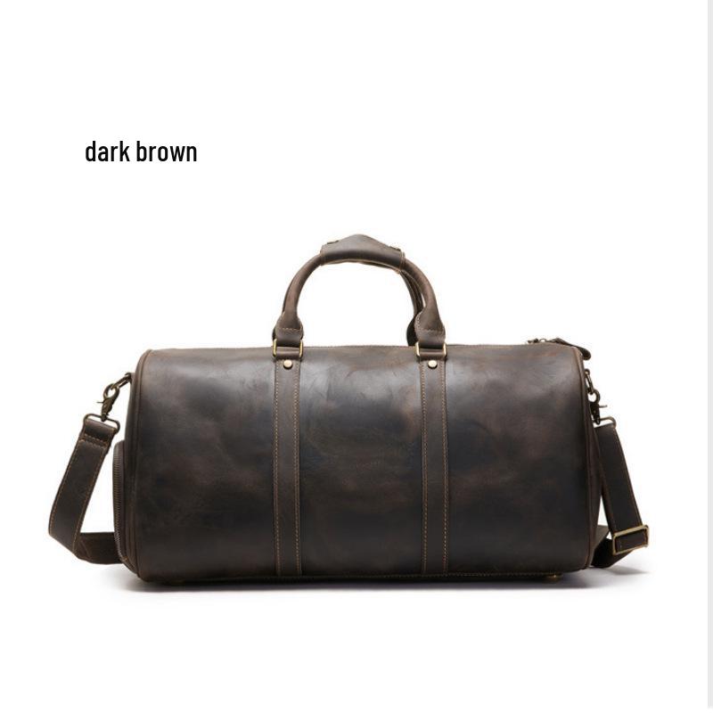 Extra Große Herren-Reisetasche aus echtem Leder mit Schuhfach - Handheld, Umhängegurt, Einzelne Schulter