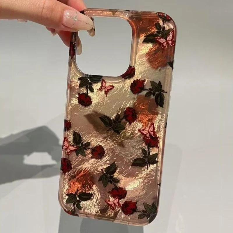 

Brown Bottom Leaf Pattern Phone Case For iPhone 16e Cases iPhone 16 Pro Max 15 14 13 12 11 XS X XR 7 8 Plus Shockproof TPU Cover iPhone 16e