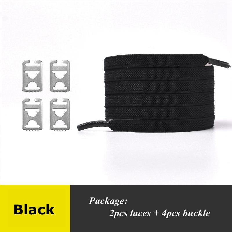 No Tie Shoelaces with Elastic and Stainless Steel Anchors Flat Shoe Laces For Sneakers Tieless Shoelace For All Adult Kid Shoes