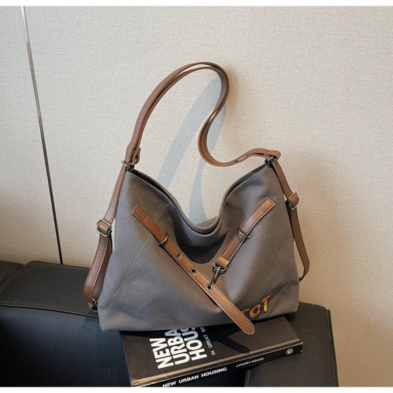 Casual canvas tote bag women's new multi-functional shoulder commuter bag versatile large-capacity backpack