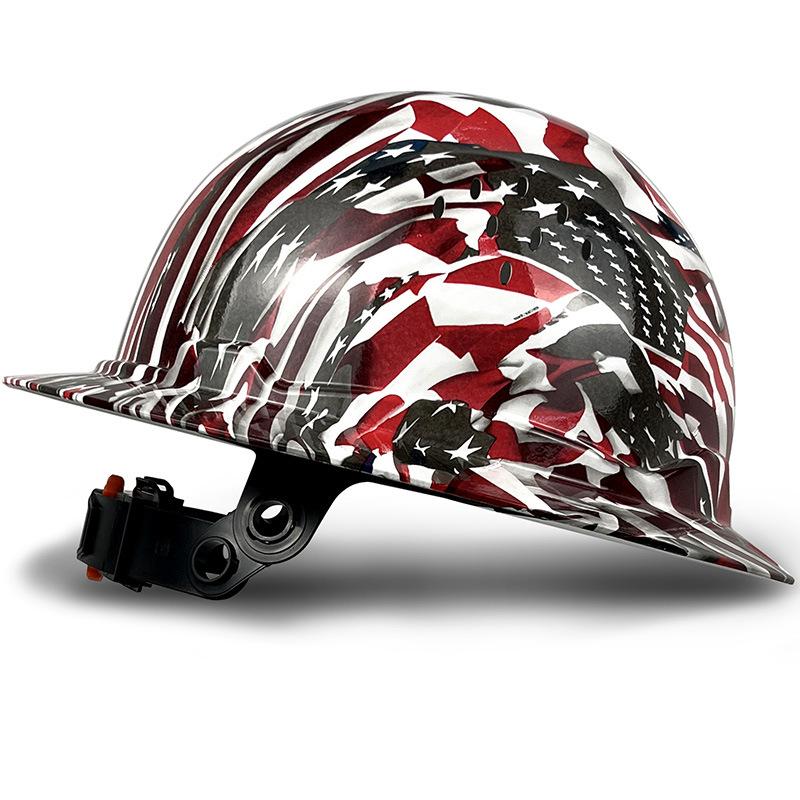 LOEBUCK GM850 ANSI Certified Carbon Fiber Full-Brim Safety Helmet Anti-Collision Hard Hat for Construction and Industrial Work