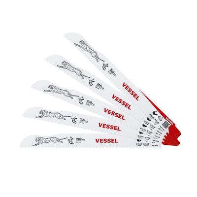 Cheetah Saber Saw Blades for Metal and 24 200mm Total Pack of 5 Ironwork, Teeth, 0.9mm Thickness, Length, (SBC-2420-5)