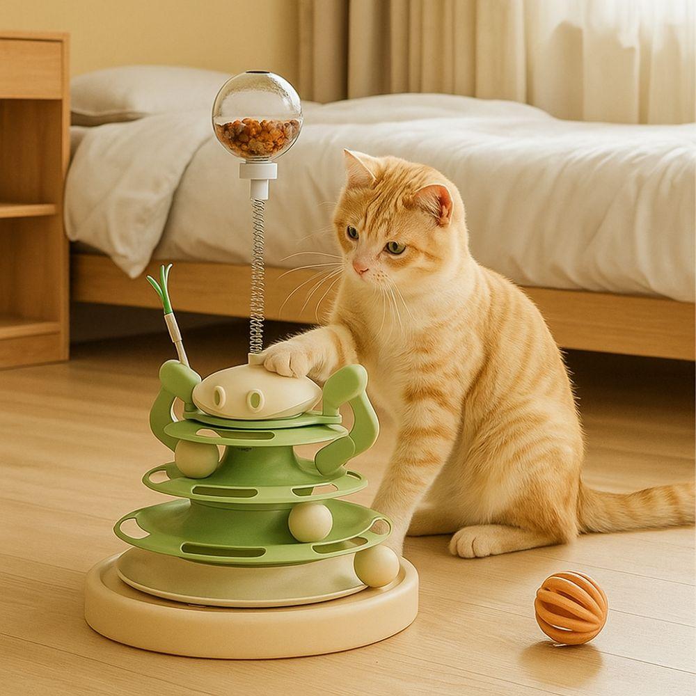Detachable Cat Ball Track Toy Rotating Pet Puzzle Training Toy Cat Turntable Toy  Multi-Cat