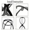 1 Pc 13.8IN Portable Collapsible Wig Stand Holder for Multiple Wigs Black And Pink Durable Wig Stands for Women