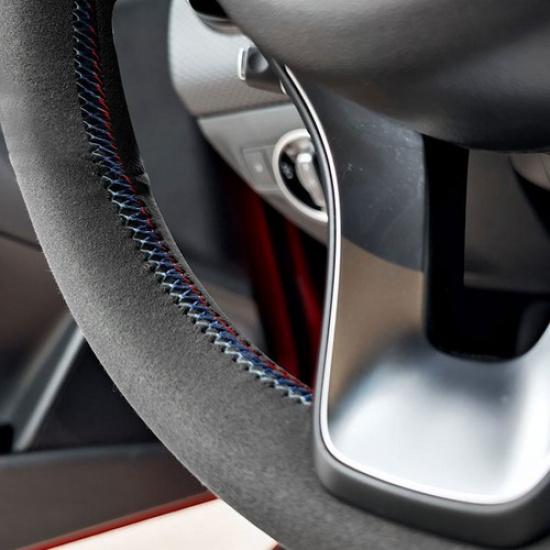 Black Sewing Steering Wheel Suede Cover For BMW M Sport 4 Series F32 2014-